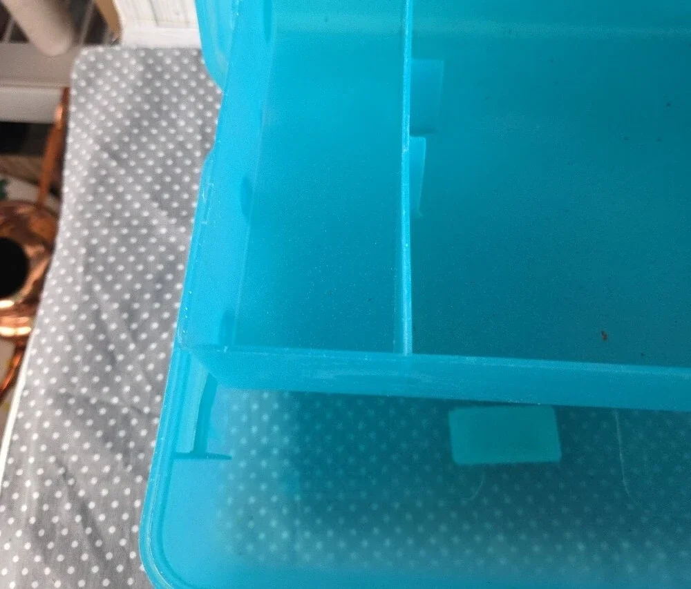 Cabboodle Teal Plastic Storage Box with Handle Cosmetic And Organizing Case